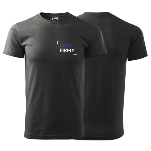 Koszulka ciemny khaki z krótkim rękawem z logo na sercu unisex z nadrukiem logo firmy 200g HEAVY NEW 137 kolor 67 koszulka krótki rękaw (1).jpg