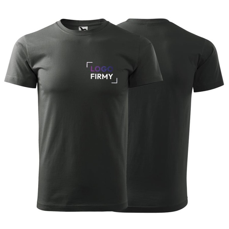 Koszulka ciemny khaki z krótkim rękawem z logo na sercu unisex z nadrukiem logo firmy 200g HEAVY NEW 137 kolor 67 koszulka krótki rękaw (1).jpg