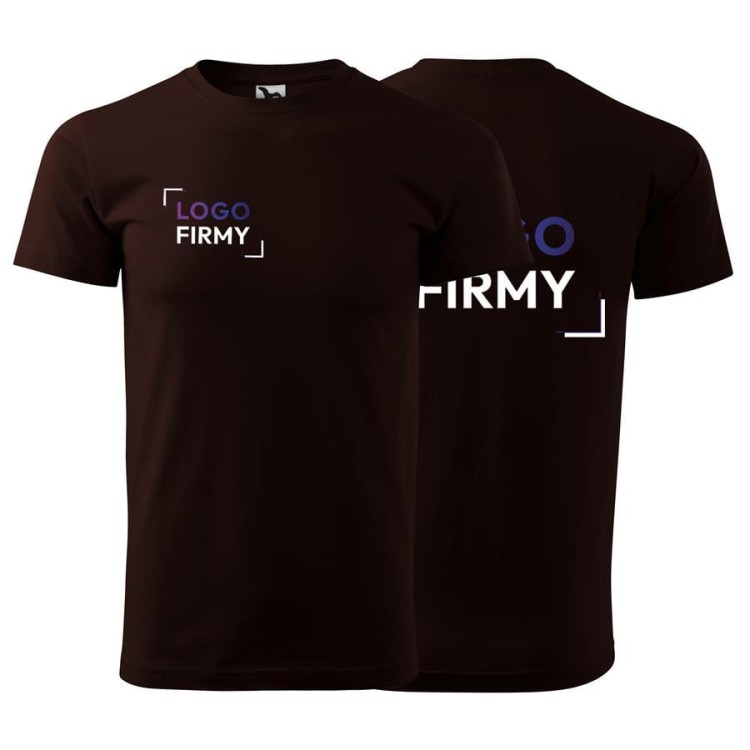 Koszulka kawowy z krótkim rękawem z logo na sercu i plecach unisex z nadrukiem logo firmy 200g HEAVY NEW 137 kolor 27 koszulka krótki rękaw (1).jpg