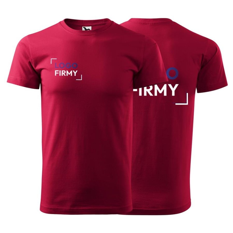 Koszulka marlboro czerwony z krótkim rękawem z logo na sercu i plecach unisex z nadrukiem logo firmy 200g HEAVY NEW 137 kolor 23 koszulka kró (1).jpg