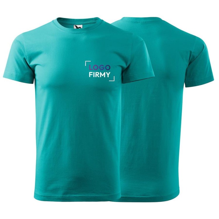 Koszulka szmaragdowy z krótkim rękawem z logo na sercu unisex z nadrukiem logo firmy 200g HEAVY NEW 137 kolor 19 koszulka krótki rękaw (2).jpg