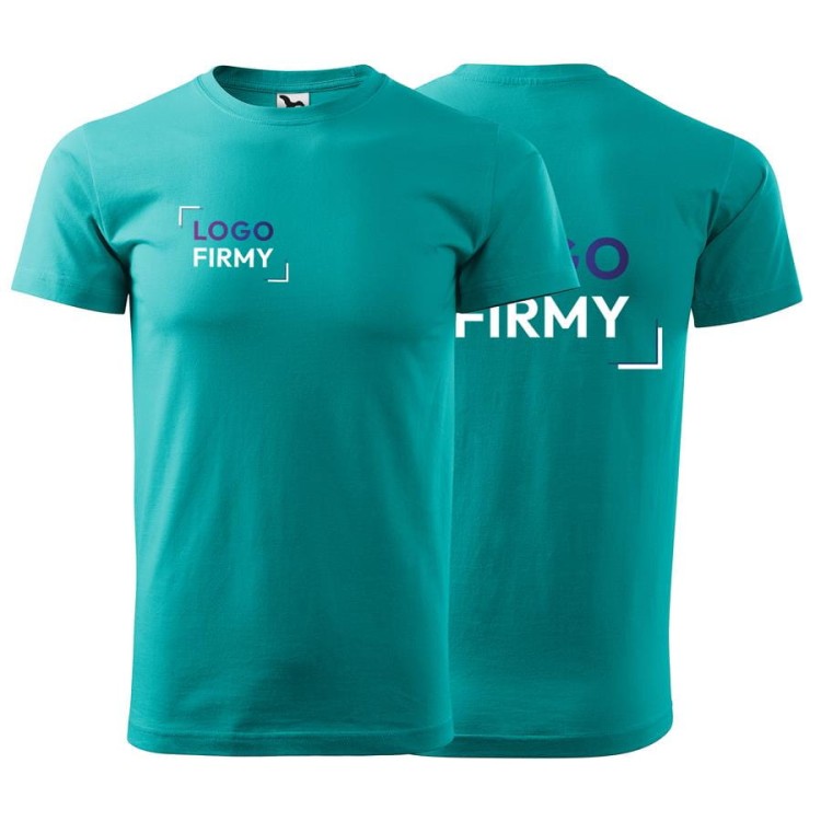 Koszulka szmaragdowy z krótkim rękawem z logo na sercu unisex z nadrukiem logo firmy 200g HEAVY NEW 137 kolor 19 koszulka krótki rękaw (1).jpg