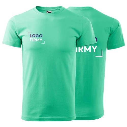 Koszulka miętowy z krótkim rękawem z logo na sercu i plecach unisex z nadrukiem logo firmy 200g HEAVY NEW 137 kolor 95 koszulka krótki ręka.jpg