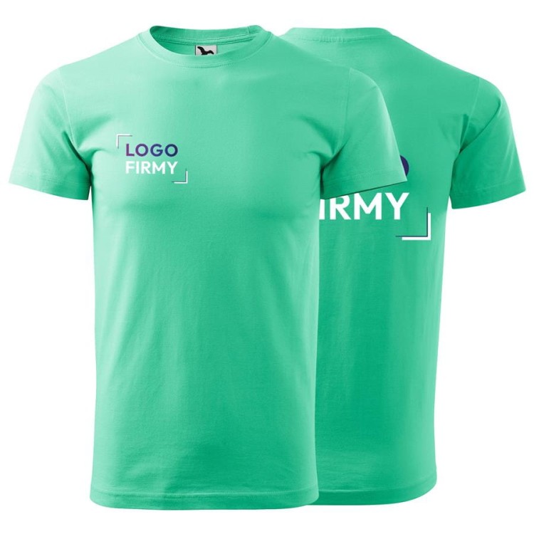Koszulka miętowy z krótkim rękawem z logo na sercu i plecach unisex z nadrukiem logo firmy 200g HEAVY NEW 137 kolor 95 koszulka krótki ręka.jpg