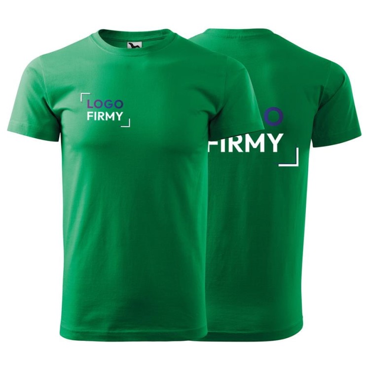 Koszulka zieleń trawy z krótkim rękawem z logo na sercu i plecach unisex z nadrukiem logo firmy 200g HEAVY NEW 137 kolor 16 koszulka krótki (8).jpg