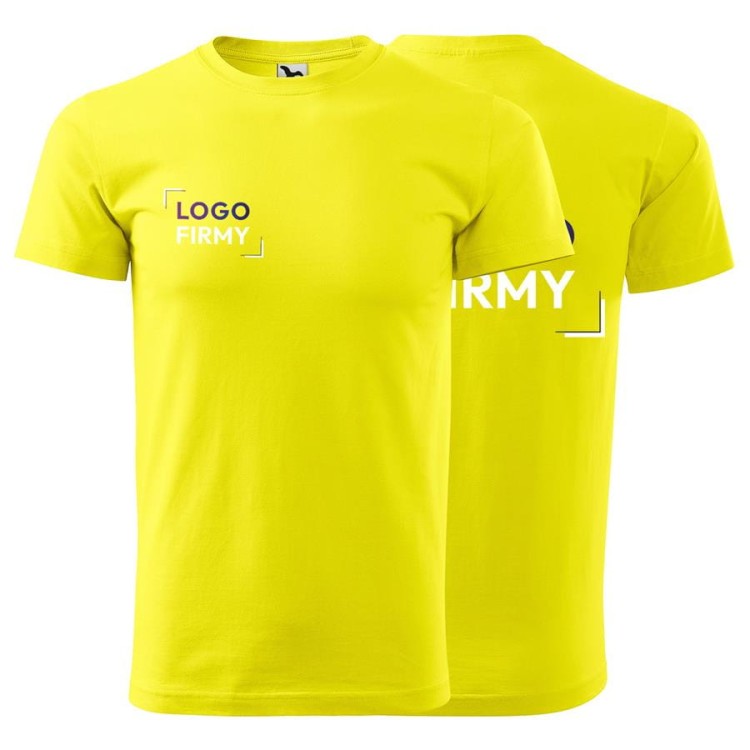 Koszulka cytrynowy z krótkim rękawem z logo na sercu i plecach unisex z nadrukiem logo firmy 200g HEAVY NEW 137 kolor 96 koszulka krótki rę.jpg