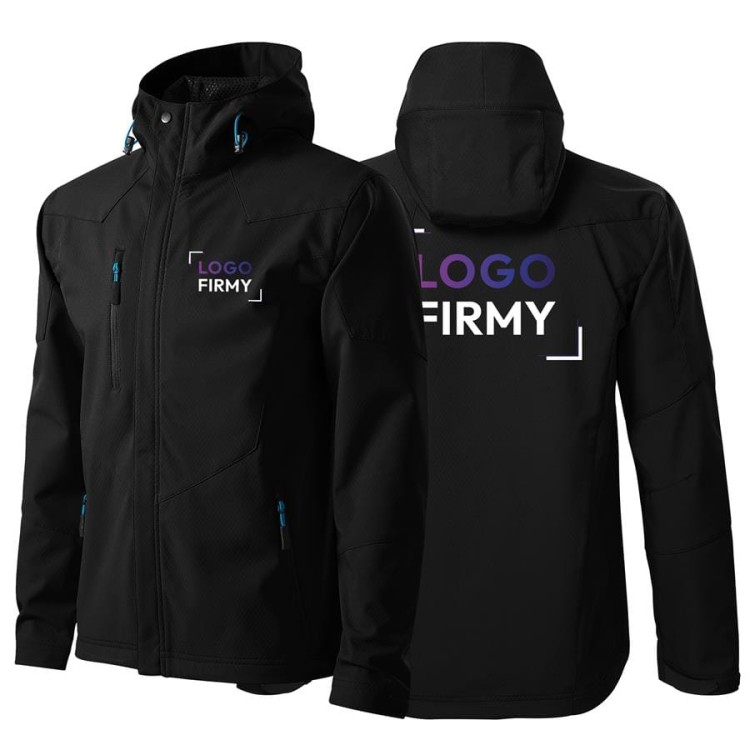 Kurtka czarna softshell Malfini męska z logo na sercu i plecach z nadrukiem logo firmy 280g 531 WSZYSTKIE KOLORY (1.jpg