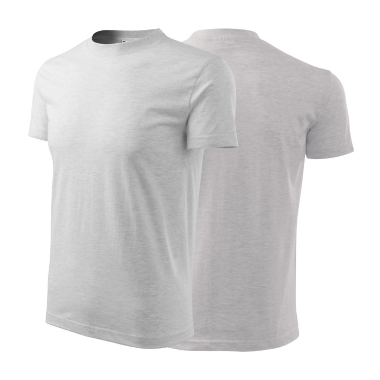 Koszulka z krótkim rękawem jasnoszary melanż unisex z haftem nadrukiem logo firmy 200g HEAVY110 kolor 03 koszulka krótki rękaw.jpg