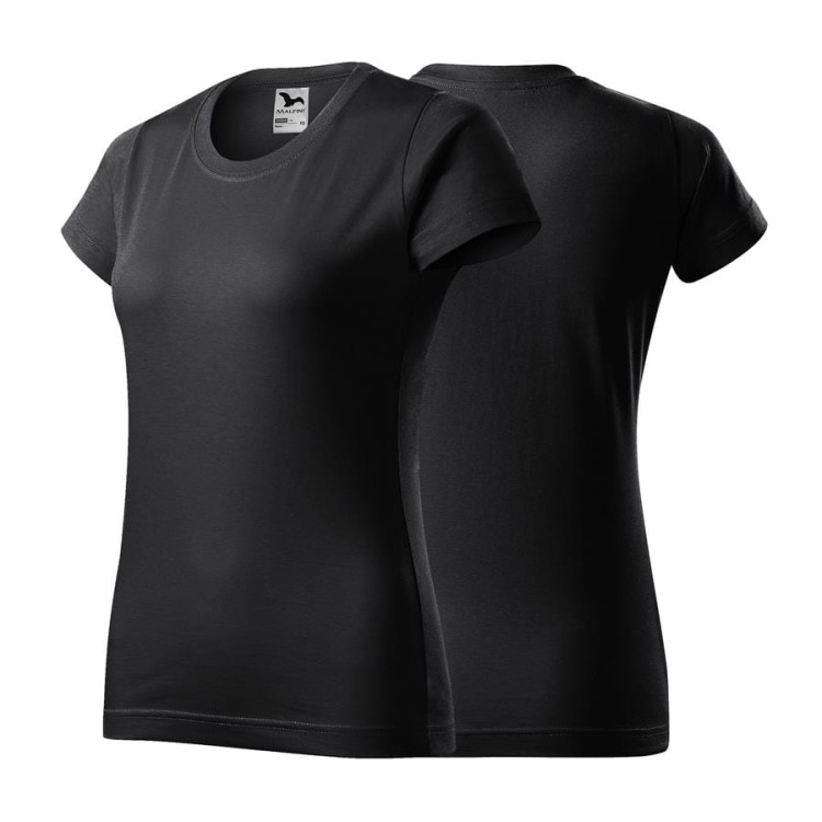 Koszulka czarna z krótkim rękawem z logo na sercu damska z nadrukiem logo firmy 160g BASIC134 koszulka krótki rękaw WSZYST (13).jpg