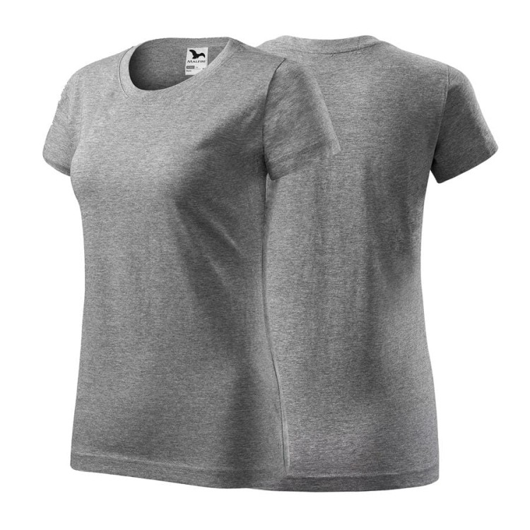 Koszulka czarna z krótkim rękawem z logo na sercu damska z nadrukiem logo firmy 160g BASIC134 koszulka krótki rękaw .jpg