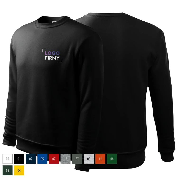 Bluza czarna męskadziecięca z logo na sercu nadrukiem logo firmy 300g 406 WSZYSTKIE KOLORY bluza podstawowa.webp