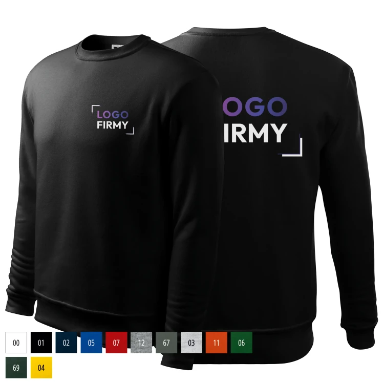 Bluza czarna męskadziecięca z logo na sercu i plecach nadrukiem logo firmy 300g 406 bluza podstawowa WSZYSTKIE KOLORY.webp