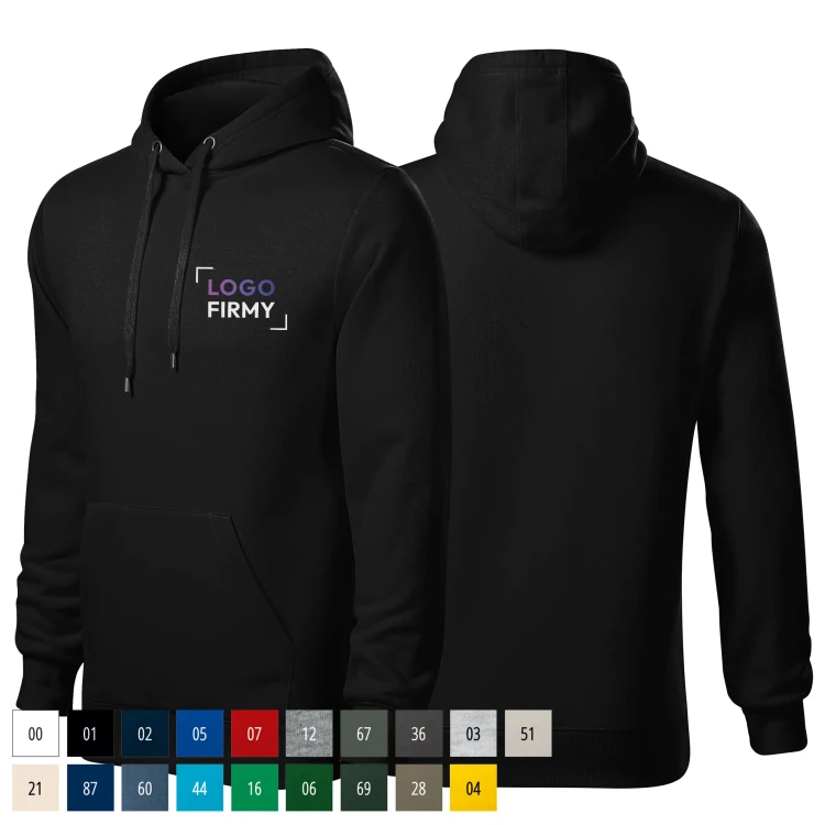 Bluza czarny męska z logo na sercu nadrukiem logo firmy 320g 413 bluza cape WSZYSTKIE KOLORY.webp