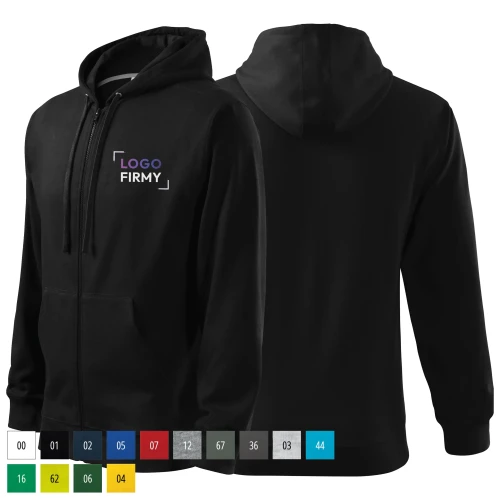 Bluza czarna męska z logo na sercu z nadrukiem logo firmy 300g 410 bluza trendy zipper WSZYSTKIE KOLORY.webp