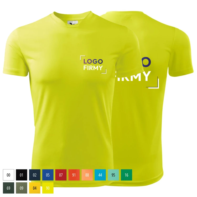 Koszulka sportowa męska Fantasy 124 150g z logo własnym nadrukiem na sercu i na plecach odzież reklamowa wszystkie kolo.webp