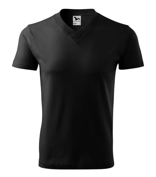 Koszulka unisex 160g Single Jersey V-neck102 z logo własnym nadrukiem na sercu i plecach odzież reklamowa WSZYSTKIE KOLORY (11).webp