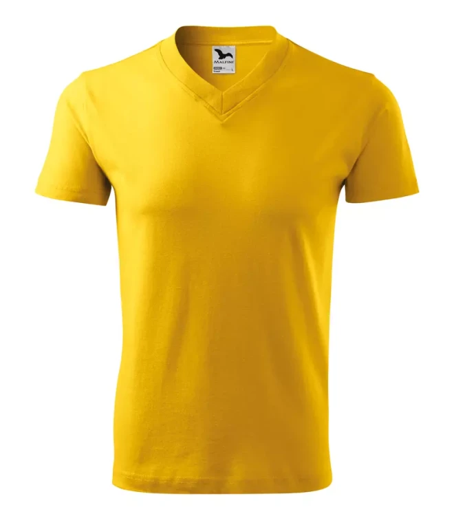 Koszulka unisex 160g Single Jersey V-neck102 z logo własnym nadrukiem na sercu i plecach odzież reklamowa WSZYSTKIE KOLORY (26).webp