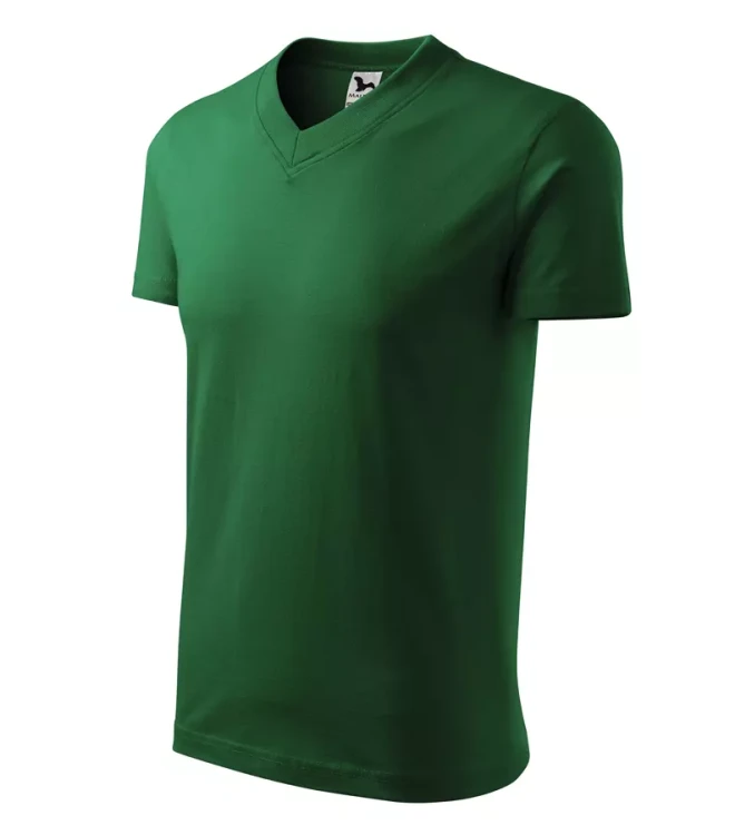 Koszulka unisex 160g Single Jersey V-neck102 z logo własnym nadrukiem na sercu i plecach odzież reklamowa WSZYSTKIE KOLORY (38).webp