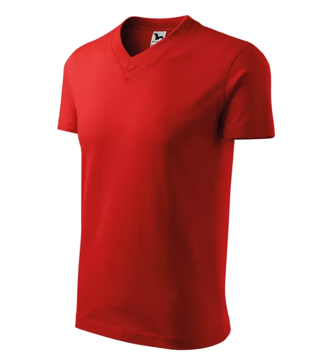 Koszulka unisex 160g Single Jersey V-neck102 z logo własnym nadrukiem na sercu i plecach odzież reklamowa WSZYSTKIE KOLORY (43).webp