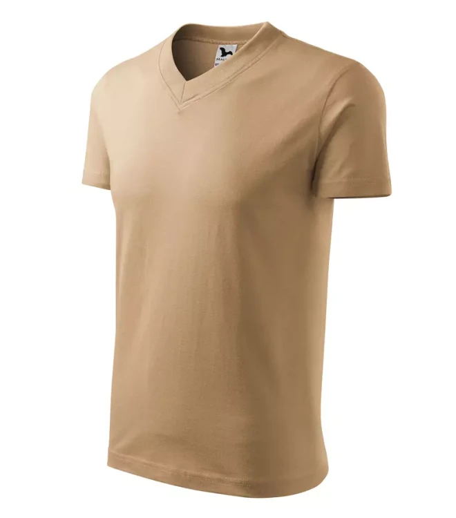 Koszulka unisex 160g Single Jersey V-neck102 z logo własnym nadrukiem na sercu i plecach odzież reklamowa WSZYSTKIE KOLORY (48).webp