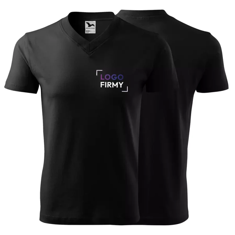 Koszulka unisex 160g Single Jersey V-neck102 z logo własnym nadrukiem na sercu odzież reklamowa WSZYSTKIE KOLORY (11).webp