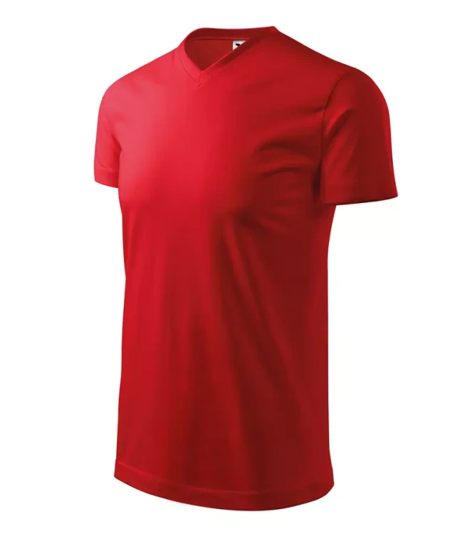 Koszulka unisex 200g Single Jersey Heavy V-neck111 z logo własnym nadrukiem na sercu i plecach odzież reklamowa WSZYSTKIE KOLORY (28).webp