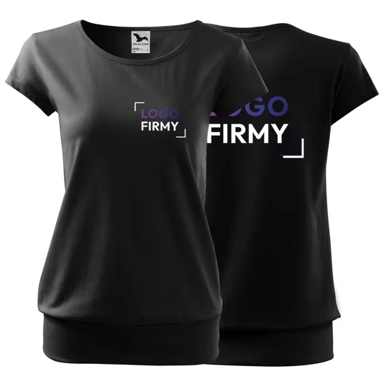 Koszulka damska 150g City120 z logo własnym nadrukiem na sercu i plecach odzież reklamowa WSZYSTKIE KOLORY (6).webp