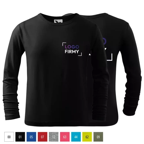 Koszulka dziecięca z długim rękawem 160g Fit-T LS121 z logo własnym nadrukiem na sercu i plecach odzież reklamowa WSZYSTKIE KOLORY (9).webp