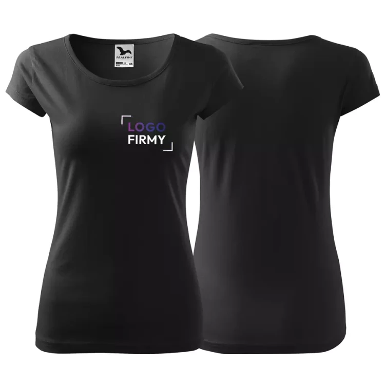 Koszulka damska 150g Pure122 z logo własnym nadrukiem na sercu odzież reklamowa WSZYSTKIE KOLORY (8).webp