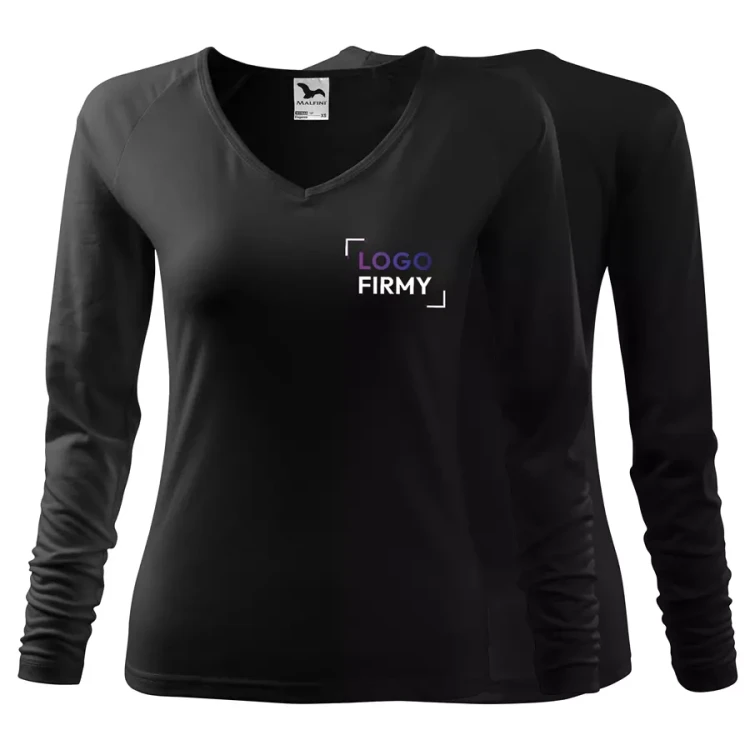 Koszulka damska z długim rękawem 180g Elegance 127 z logo własnym nadrukiem na sercu odzież reklamowa WSZYSTKIE KOLORY (1).webp