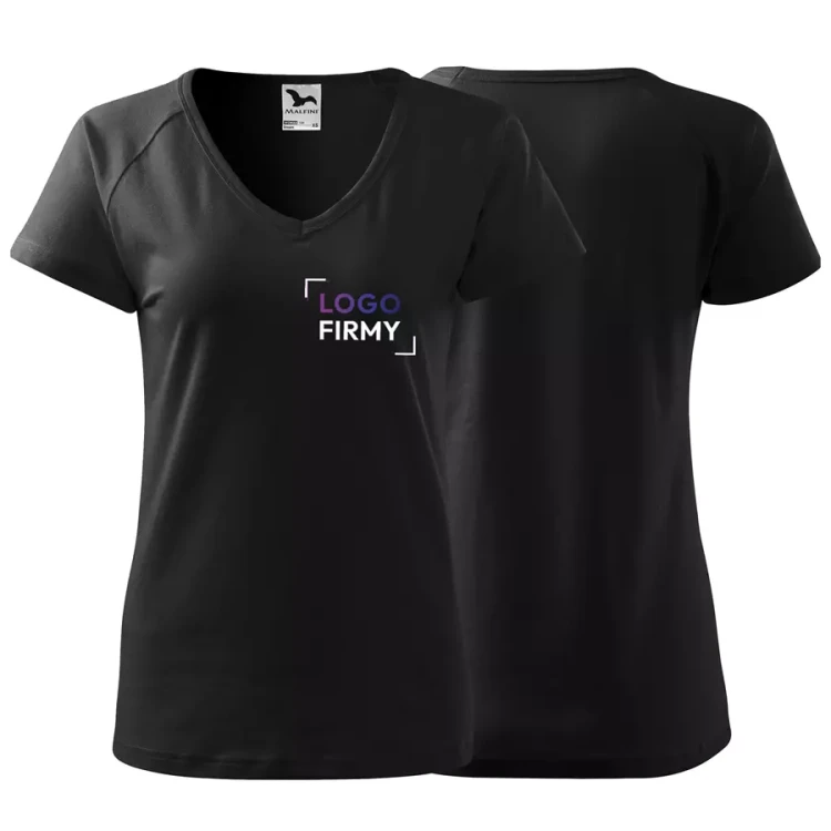 Koszulka damska 180g Dream 128 z logo własnym nadrukiem na sercu i plecach odzież reklamowa WSZYSTKIE KOLORY (7).webp