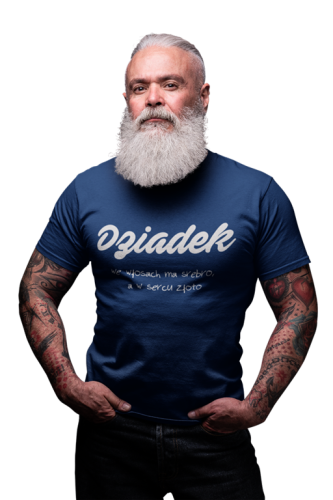 Koszulka dla DZIADKA z napisem Dziadek we włosach ma srebro, a w sercu złoto.png