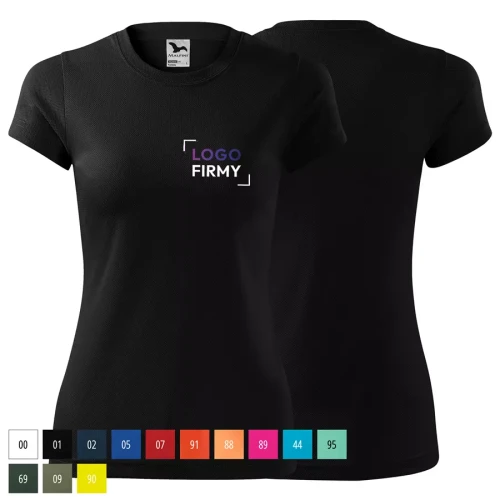 Koszulka damska 150g Fantasy 140 z logo własnym nadrukiem na sercu odzież reklamowa WSZYSTKIE KOLORY (2).webp