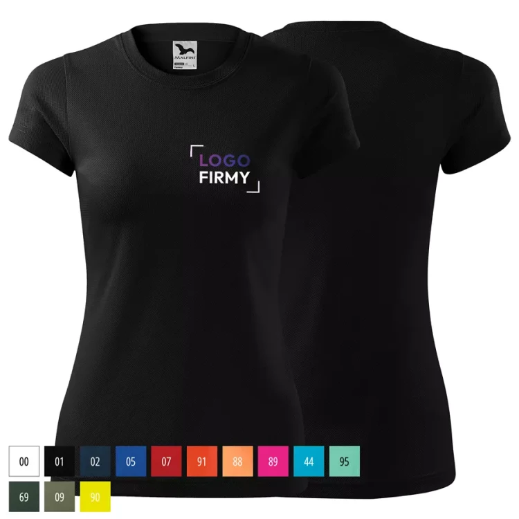 Koszulka damska 150g Fantasy 140 z logo własnym nadrukiem na sercu odzież reklamowa WSZYSTKIE KOLORY (2).webp