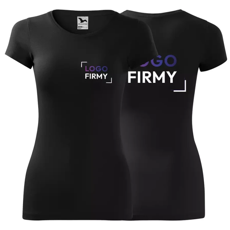 Koszulka damska 180g Glance 141 z logo własnym nadrukiem na sercu i plecach odzież reklamowa WSZYSTKIE KOLORY (44).webp