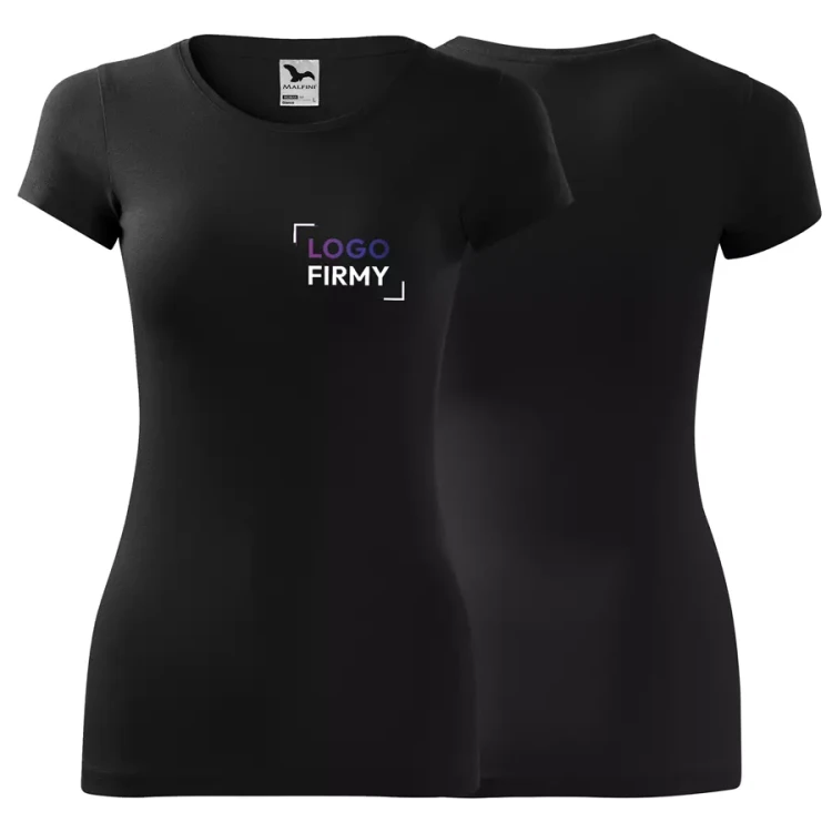 Koszulka damska 180g Glance 141 z logo własnym nadrukiem na sercu odzież reklamowa WSZYSTKIE KOLORY.webp
