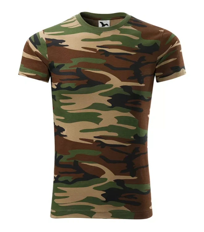 Koszulka unisex 160g Camouflage 144 z logo własnym nadrukiem na sercu i plecach odzież reklamowa WSZYSTKIE KOLORY (5).webp