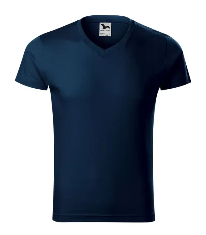 Koszulka męska 180g Slim Fit V-neck 146 z logo własnym nadrukiem na sercu i plecach odzież reklamowa WSZYSTKIE KOLORY (9).webp
