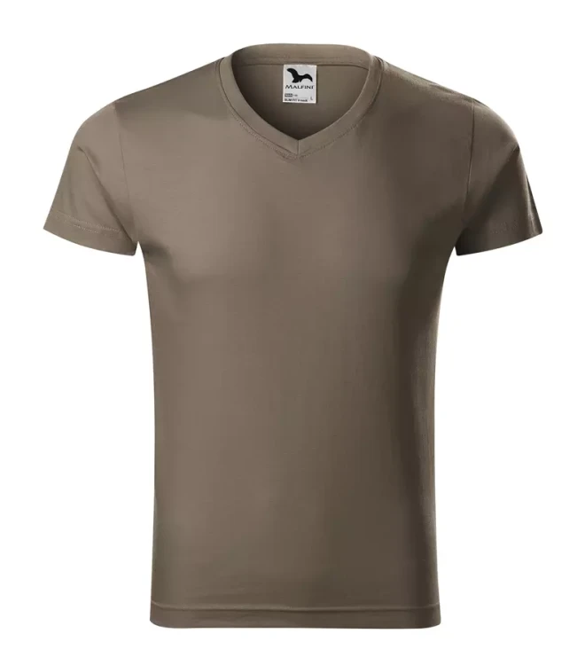 Koszulka męska 180g Slim Fit V-neck 146 z logo własnym nadrukiem na sercu i plecach odzież reklamowa WSZYSTKIE KOLORY (30).webp