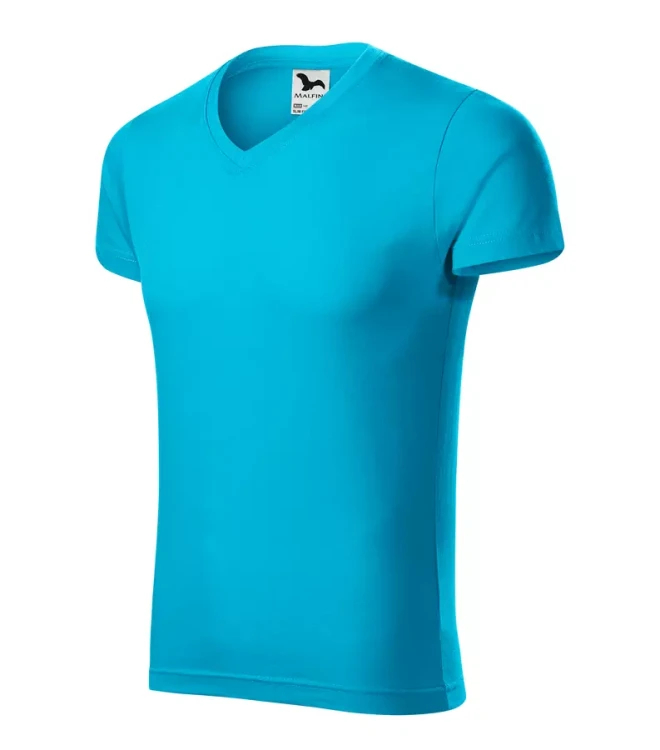 Koszulka męska 180g Slim Fit V-neck 146 z logo własnym nadrukiem na sercu i plecach odzież reklamowa WSZYSTKIE KOLORY (35).webp