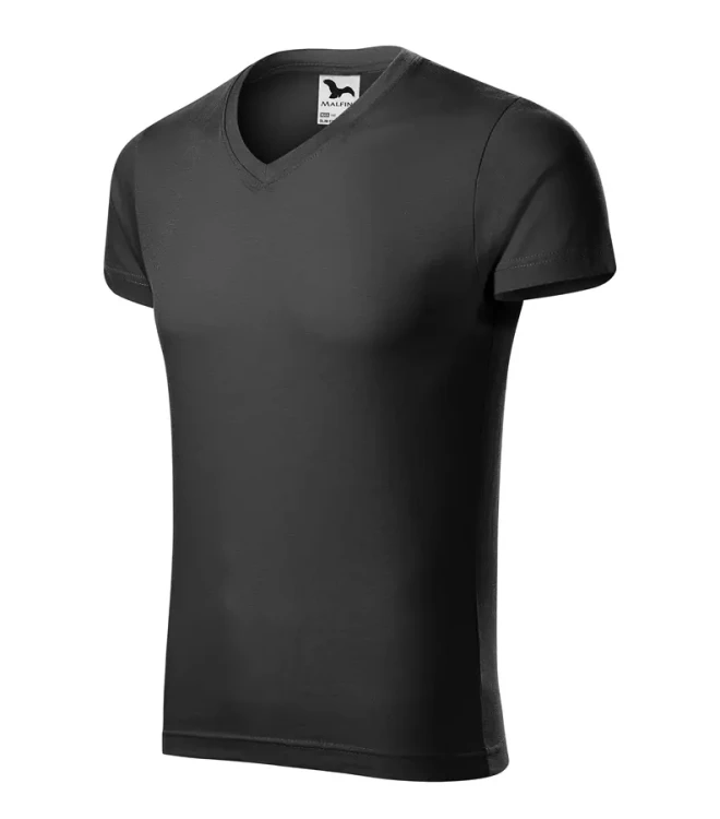 Koszulka męska 180g Slim Fit V-neck 146 z logo własnym nadrukiem na sercu i plecach odzież reklamowa WSZYSTKIE KOLORY (41).webp