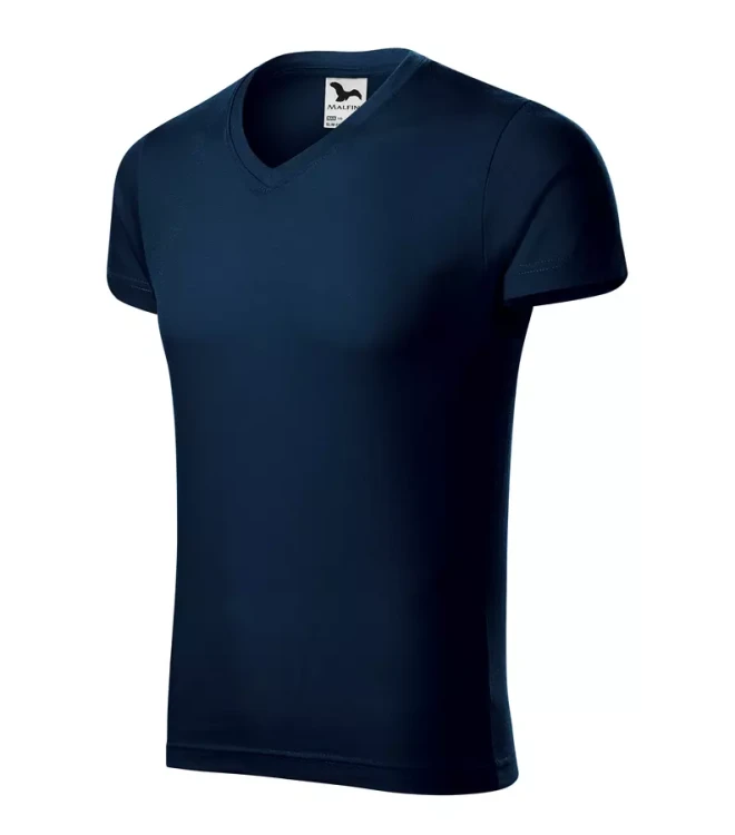 Koszulka męska 180g Slim Fit V-neck 146 z logo własnym nadrukiem na sercu odzież reklamowa WSZYSTKIE KOLORY (11).webp