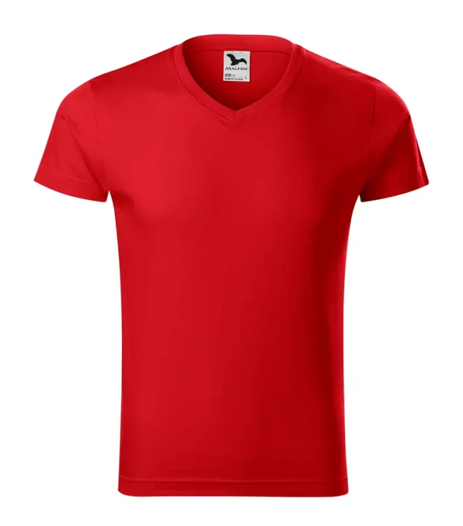 Koszulka męska 180g Slim Fit V-neck 146 z logo własnym nadrukiem na sercu odzież reklamowa WSZYSTKIE KOLORY (18).webp