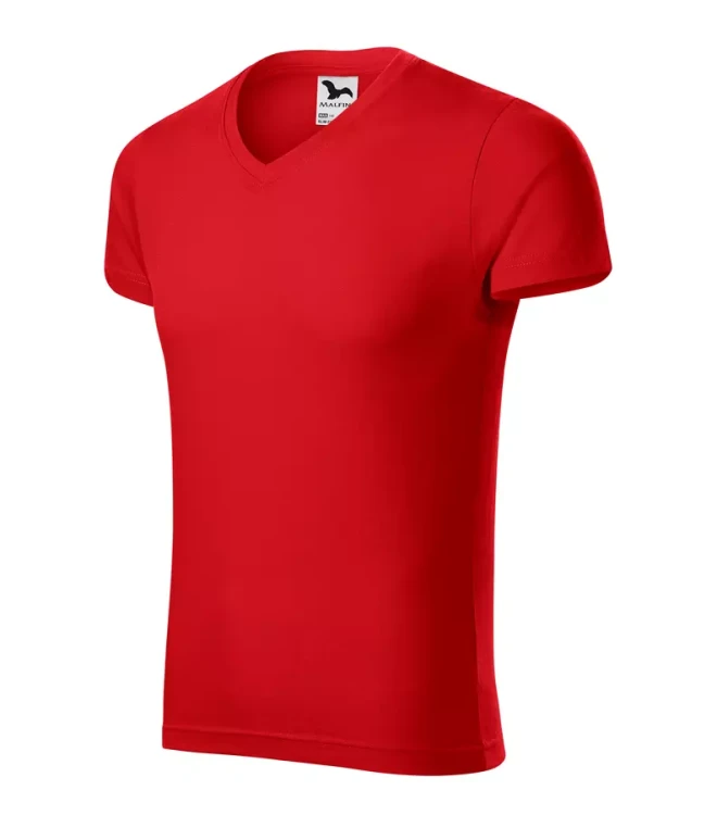Koszulka męska 180g Slim Fit V-neck 146 z logo własnym nadrukiem na sercu odzież reklamowa WSZYSTKIE KOLORY (20).webp