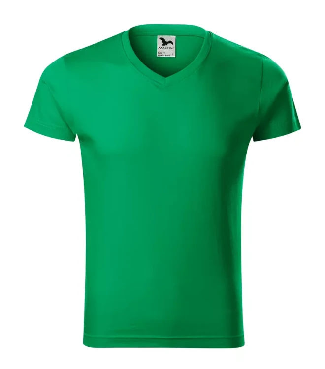 Koszulka męska 180g Slim Fit V-neck 146 z logo własnym nadrukiem na sercu odzież reklamowa WSZYSTKIE KOLORY (24).webp