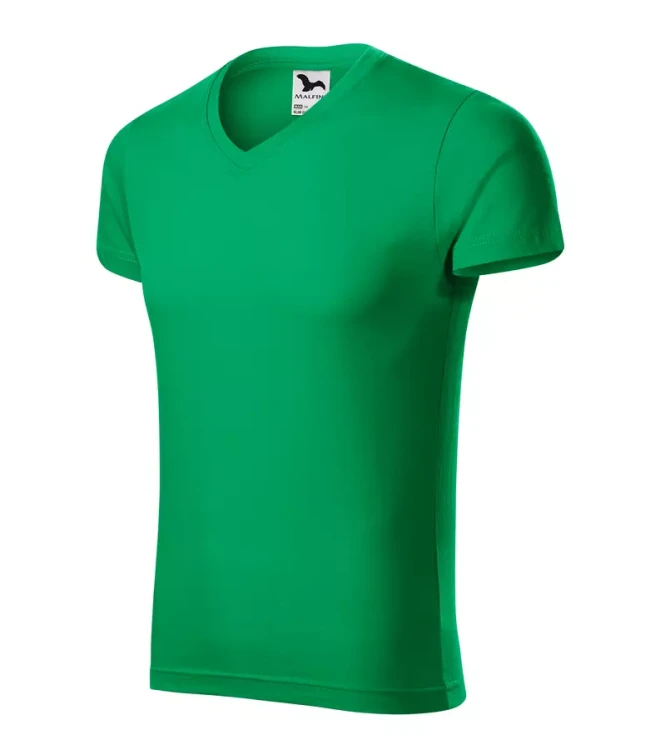 Koszulka męska 180g Slim Fit V-neck 146 z logo własnym nadrukiem na sercu odzież reklamowa WSZYSTKIE KOLORY (26).webp