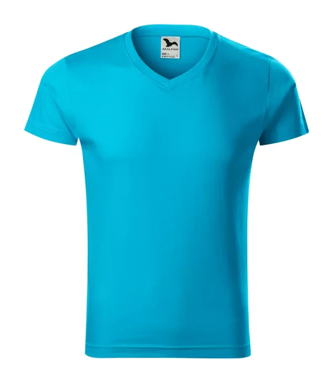 Koszulka męska 180g Slim Fit V-neck 146 z logo własnym nadrukiem na sercu odzież reklamowa WSZYSTKIE KOLORY (33).webp