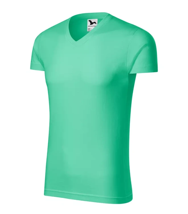 Koszulka męska 180g Slim Fit V-neck 146 z logo własnym nadrukiem na sercu odzież reklamowa WSZYSTKIE KOLORY (44).webp