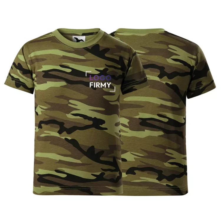 Koszulka dziecięca unisex 160g Camouflage 149 z logo własnym nadrukiem na sercu odzież reklamowa WSZYSTKIE KOLORY (1).webp