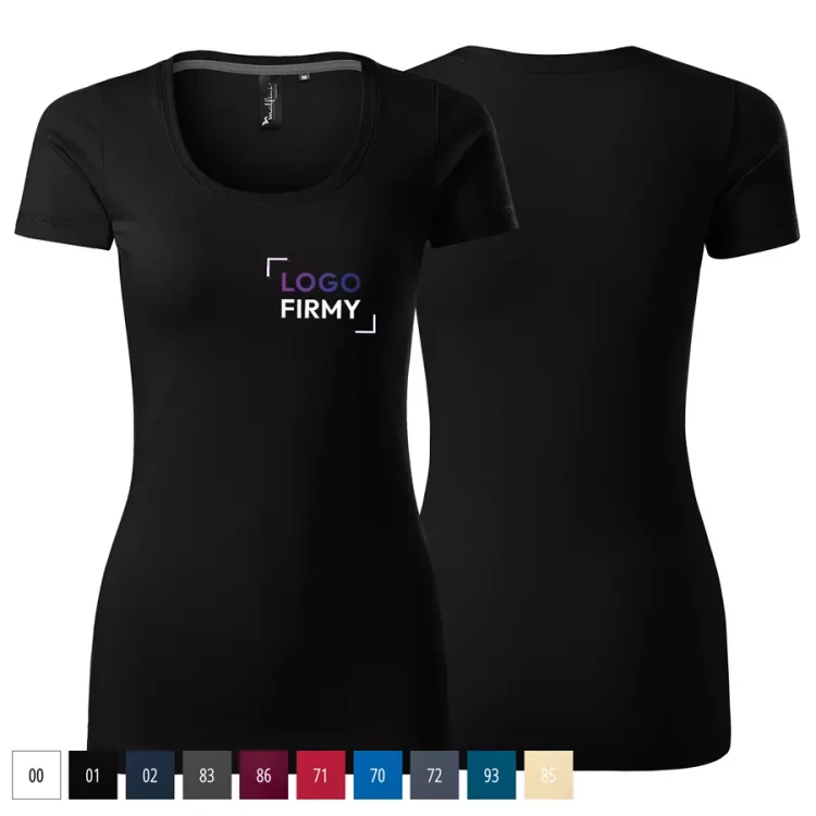 Koszulka damska 180g Action 152 z logo własnym nadrukiem na sercu odzież reklamowa WSZYSTKIE KOLORY (2).webp